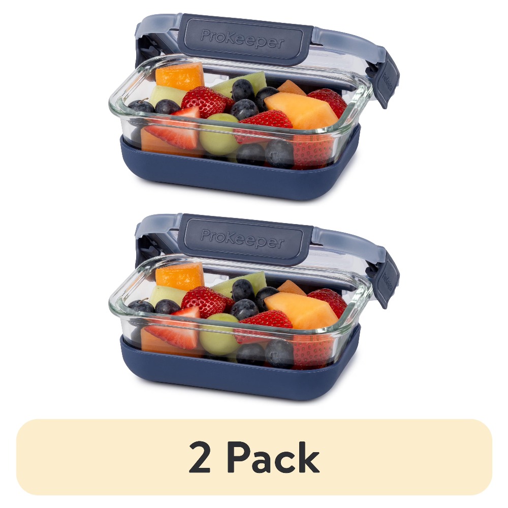 Dry Food Snacks - 2 Pack 1.6 Cup Glass Food