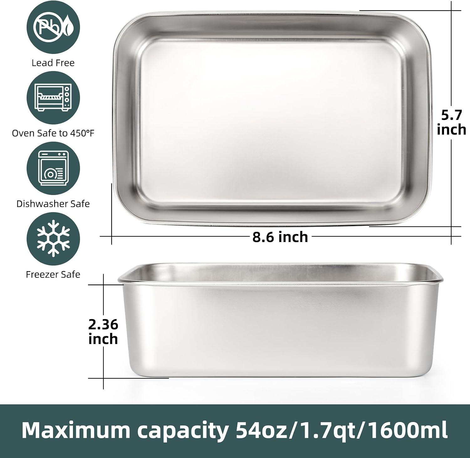 6 Pack(57oz) Stainless Steel F - огляд і ціна Food Prep Snacks