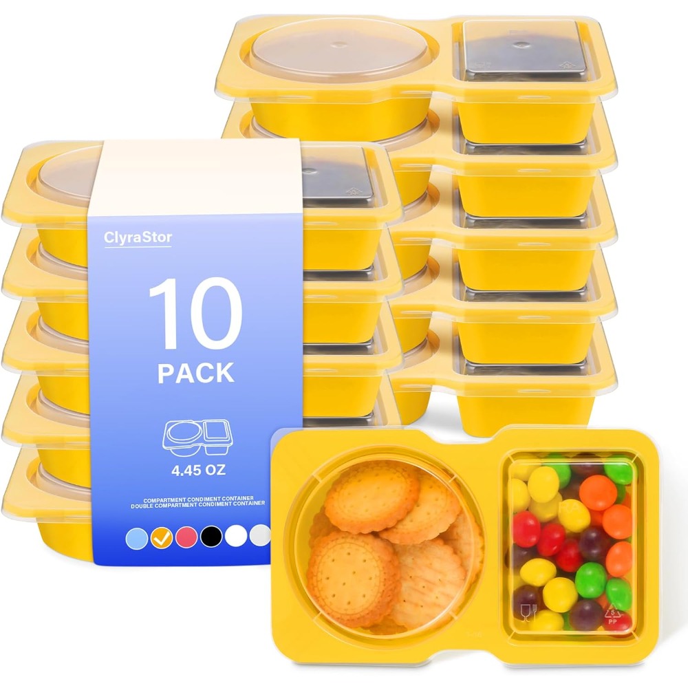 2 Compartment Disposable Plast - огляд і ціна Food Prep Snacks